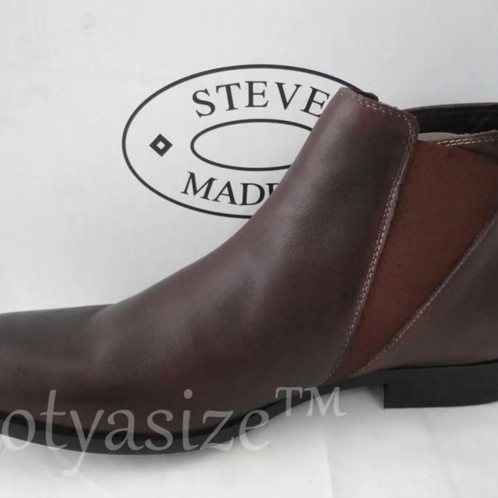 STEVE MADDEN‎ MACHHO LEATHER CASUAL CHELSEA BOOTS